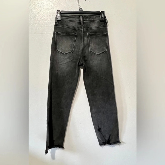 Risen Rhinestone Charcoal Straight Distressed Jean - Size 1/25 - Picture 5 of 14